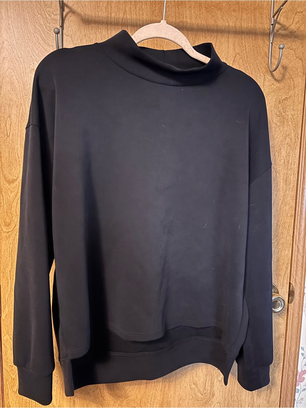 Relaxed Black Mock Neck Sweater for Women
